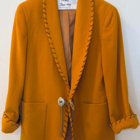 VTG 1970s western inspired jacket concho buttons fringe whipstitch - Picture 1 of 8
